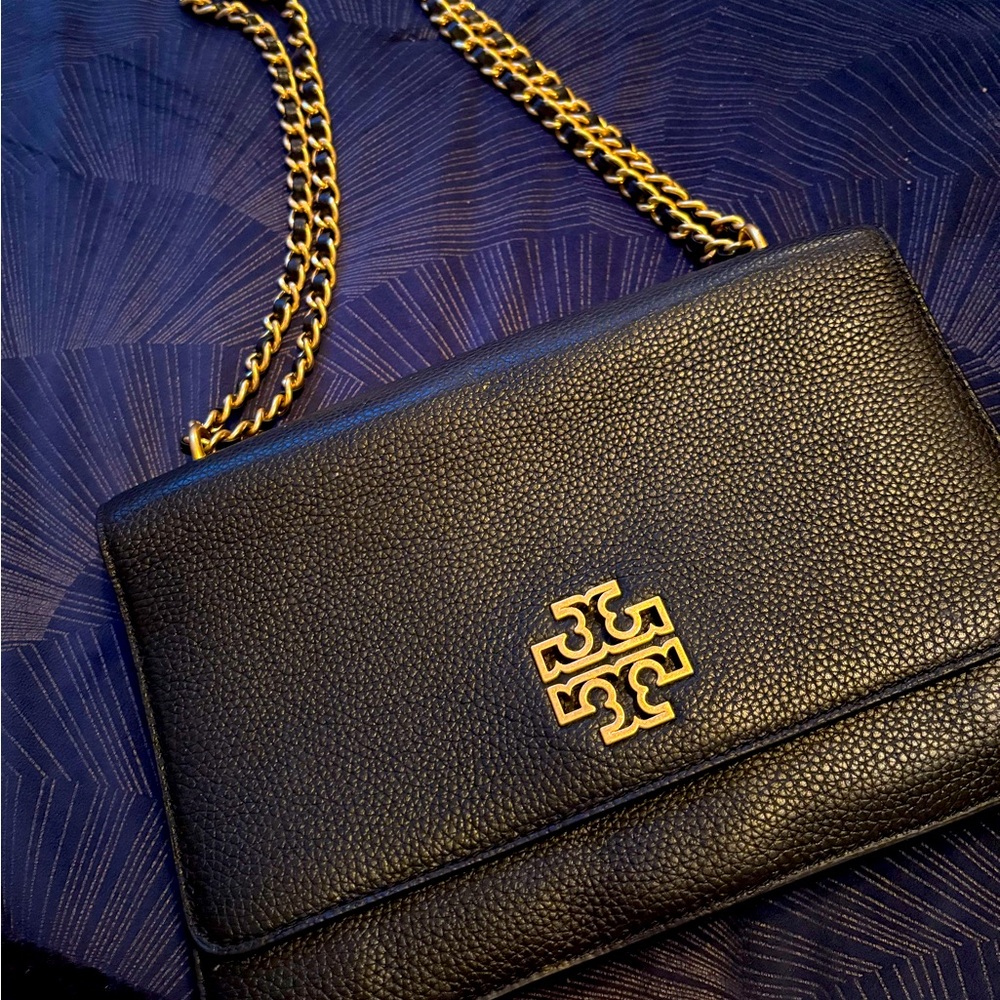Tory Burch Black Leather with Gold Hardware